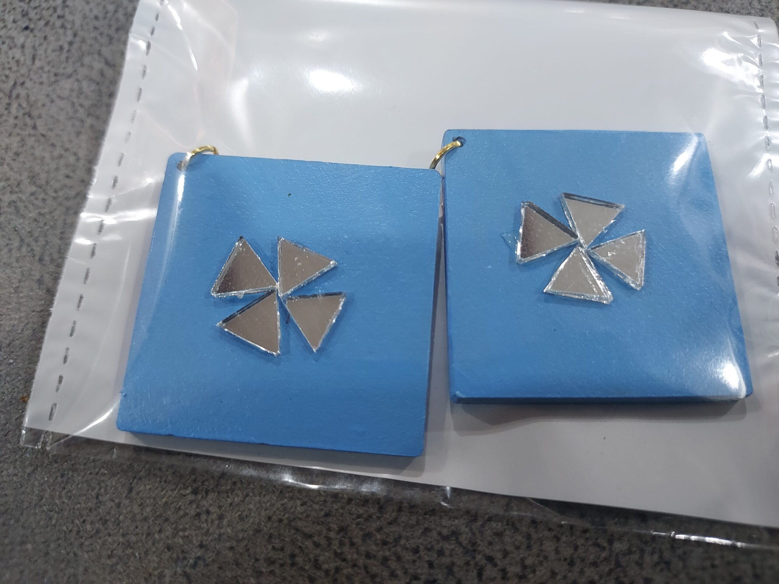 Ear Ring With Latest Pattern in sky blue color Ear Ring With Latest Pattern in sky blue color