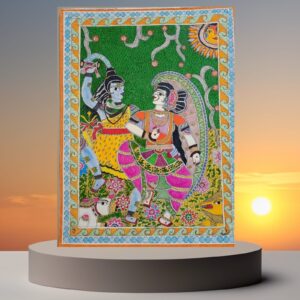 Mithila Painting of Shiv and Parvati